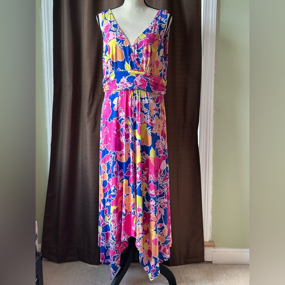 Pappagallo Multi-Colored Maxi Dress Size XL